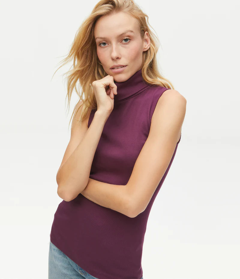 Hillary Ribbed Turtleneck Tank Stylish Women's Tropical  Stylish Women's Tropical 