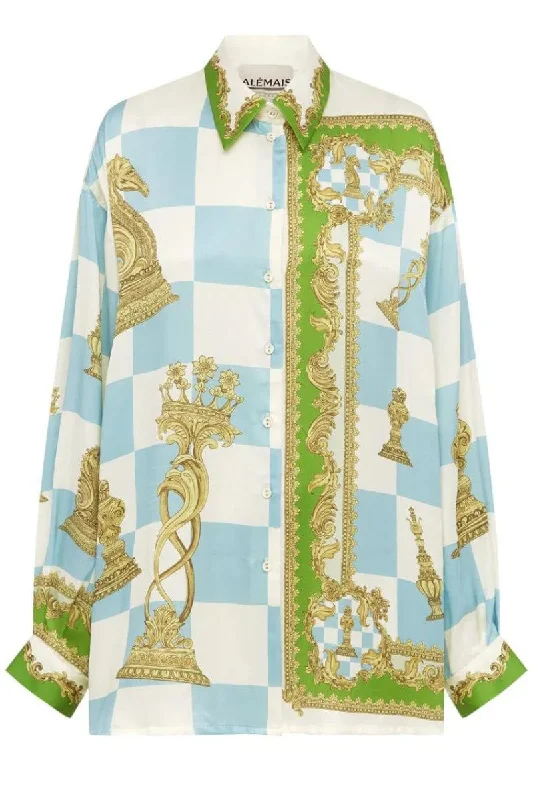 Checkmate Silk Shirt Earthy Women's  Earthy Women's 