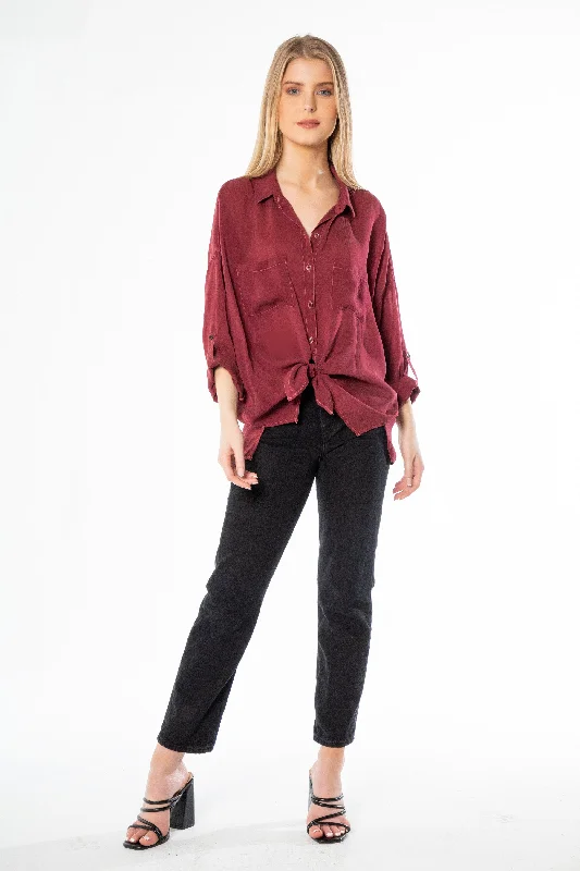 Cargo Pocket Top Monochromatic Office Style Monochromatic Office Style