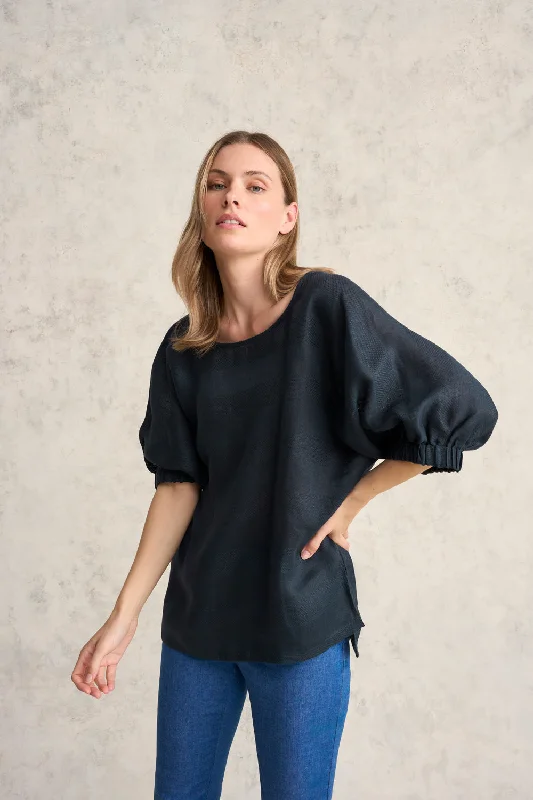 French Linen Stripe Tunic - Ink Refined Women's Velvet Refined Women's Velvet