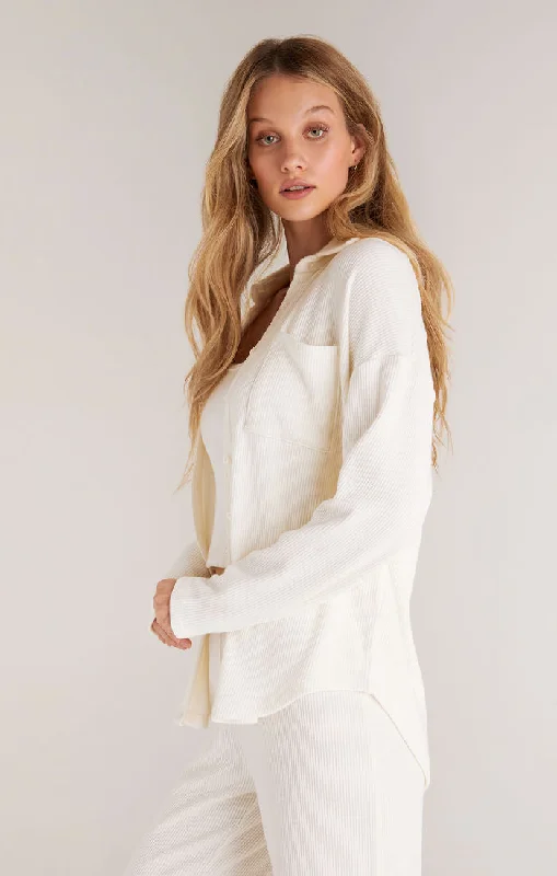 Button Up Rib Top Athletic Women's  Athletic Women's 
