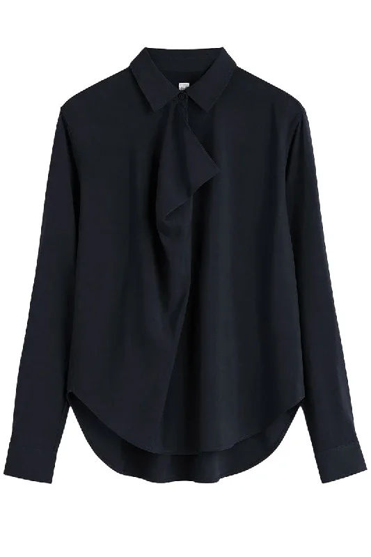 Drape-Front Shirt Monochromatic Office Style Monochromatic Office Style