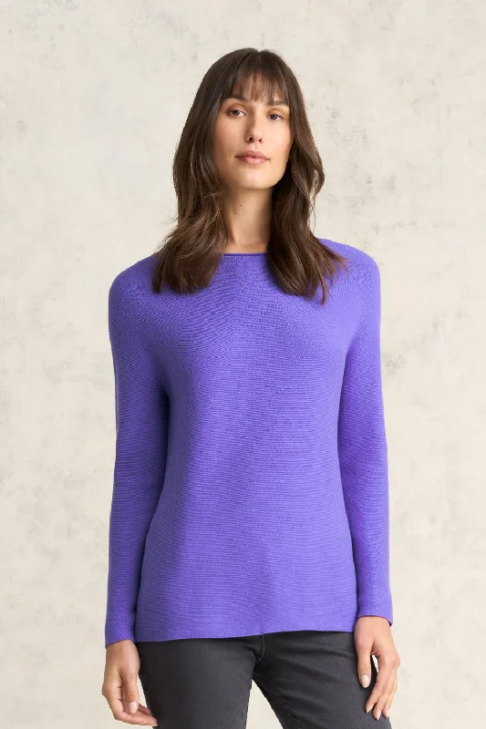 Purl Cotton Jumper - Purple Iris Cool Women's Distressed Cool Women's Distressed