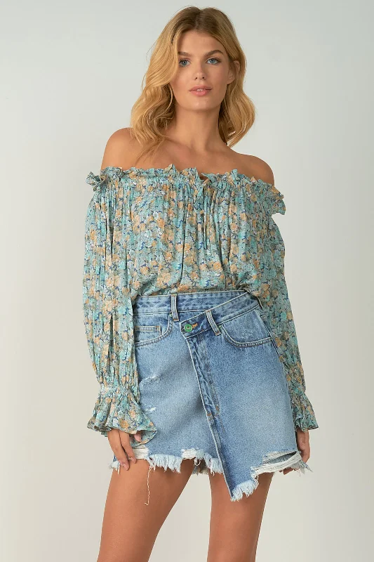 Off The Shoulder Floral Top Stylish Women's Neon Stylish Women's Neon