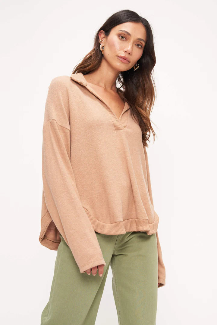 Emelie Collared Cozy Long Sleeve Feminine Women's Soft  Feminine Women's Soft 