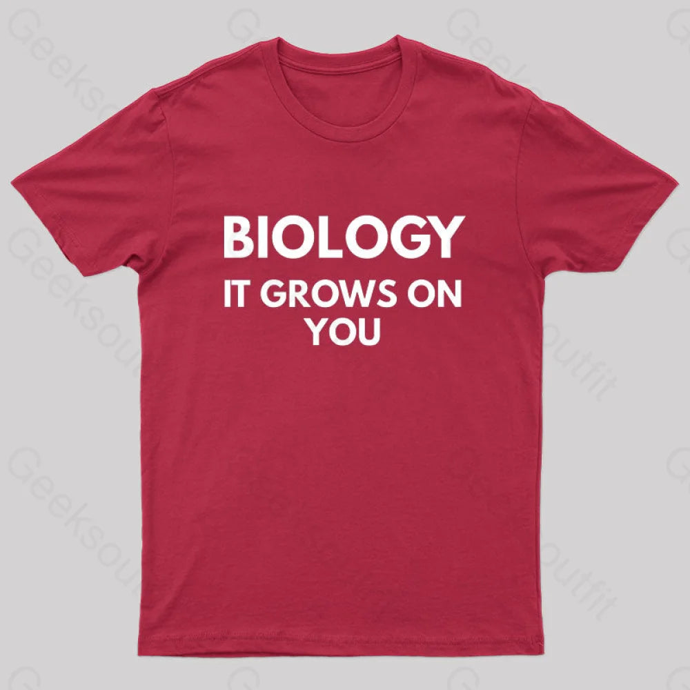 Biology It Grows On You Geek T-Shirt Monochromatic All - in - one Monochromatic All - in - one