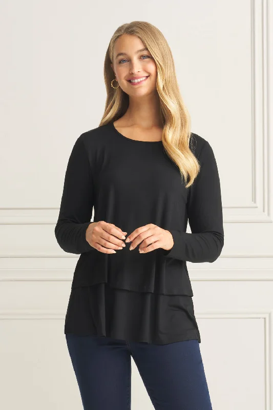 Long Sleeve Layered Tee - Black Edgy Women's Punk Edgy Women's Punk