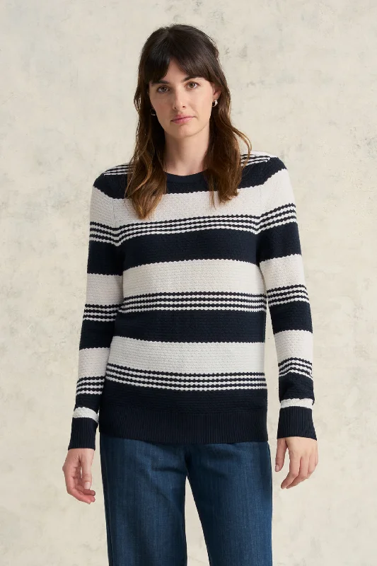 Stripe Wool Jumper - Ink & White Stripe Earthy Women's Hemp - based Earthy Women's Hemp - based