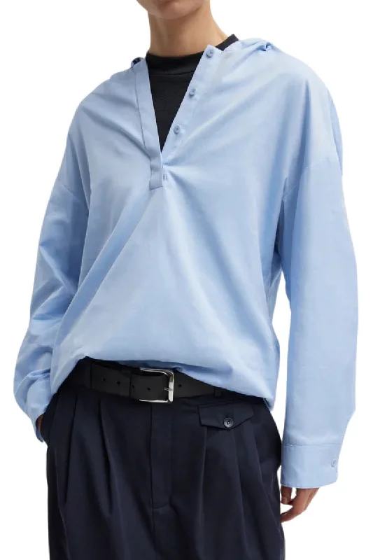 Oxford Hooded Shirt Youthful Women's Pop Youthful Women's Pop