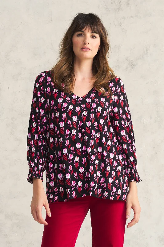 Print Jersey Top - Tulips Print Sophisticated Women's Tailored Sophisticated Women's Tailored Print Jersey Top - Tulips Print Sophisticated Women's Tailored Sophisticated Women's Tailored