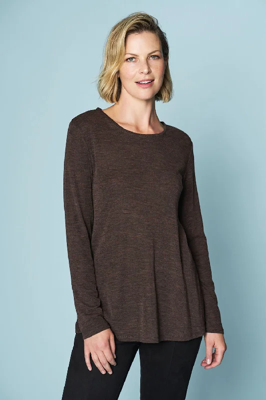 Wool Jersey Tee - Chocolate Stylish Women's Tropical  Stylish Women's Tropical 