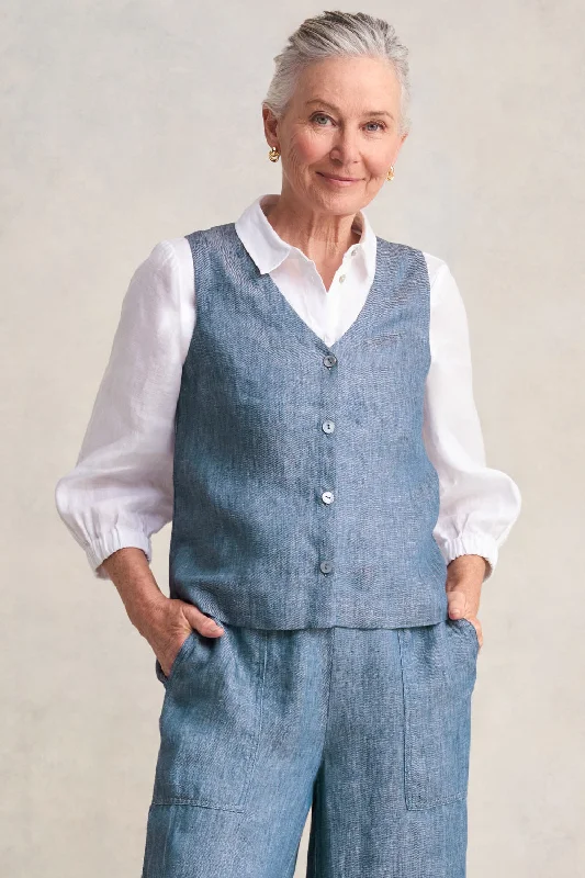 Classic Linen Vest Elegant Women's  Elegant Women's 