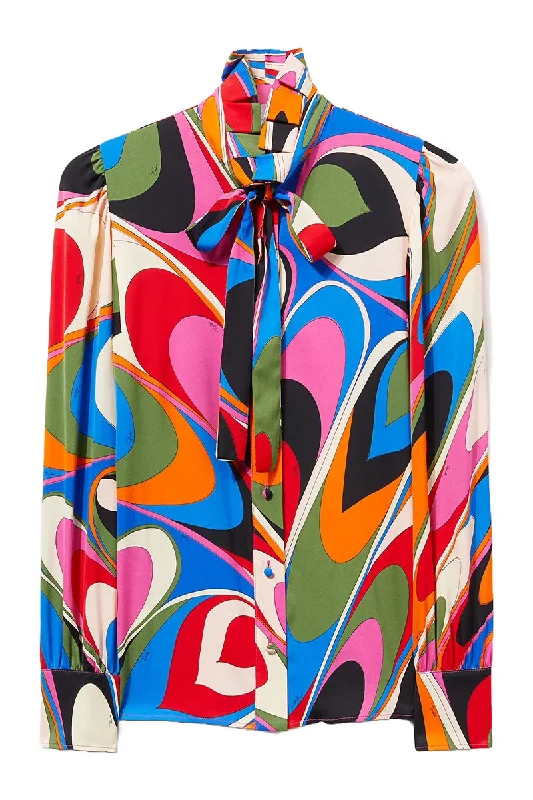 Onde-Print Shirt Youthful Women's Pop Youthful Women's Pop