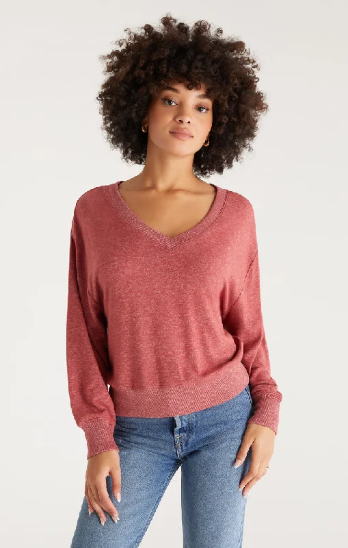 Francis Marled V-Neck Top Adventure Adventure
