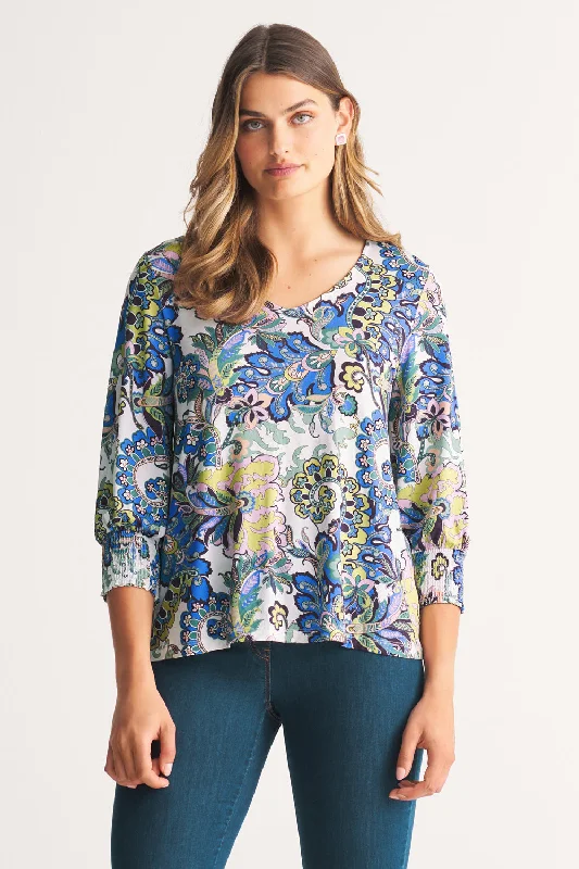 Print Jersey Top - Multi Paisley Traditional Women's Wool Traditional Women's Wool