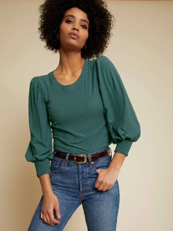 Loren Smocked Peasant Tee Monochromatic All - in - one Monochromatic All - in - one
