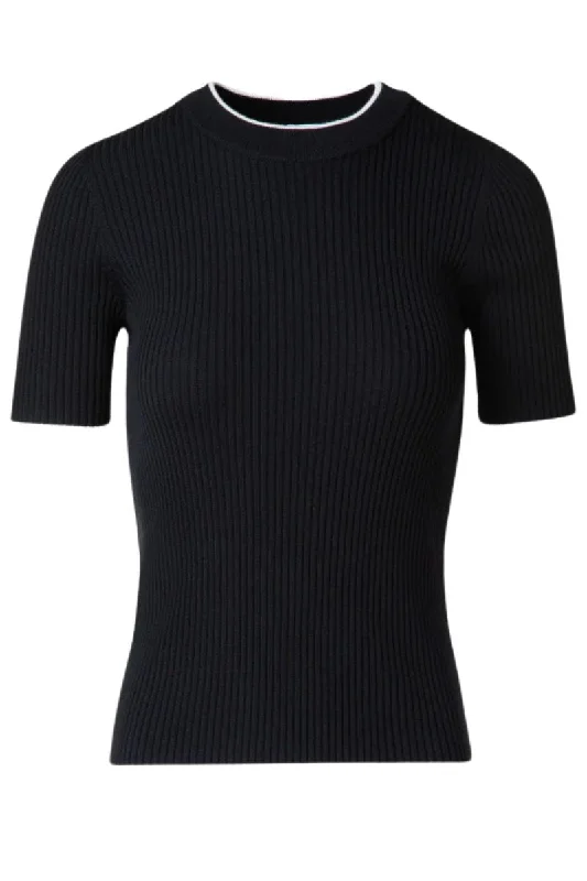 Short Sleeve Contrast Sweater Modern Women's  Modern Women's 