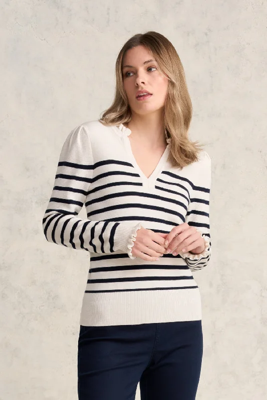 Stripe Wool Jumper - Ink & Cream Stripe Modern Women's  Modern Women's 