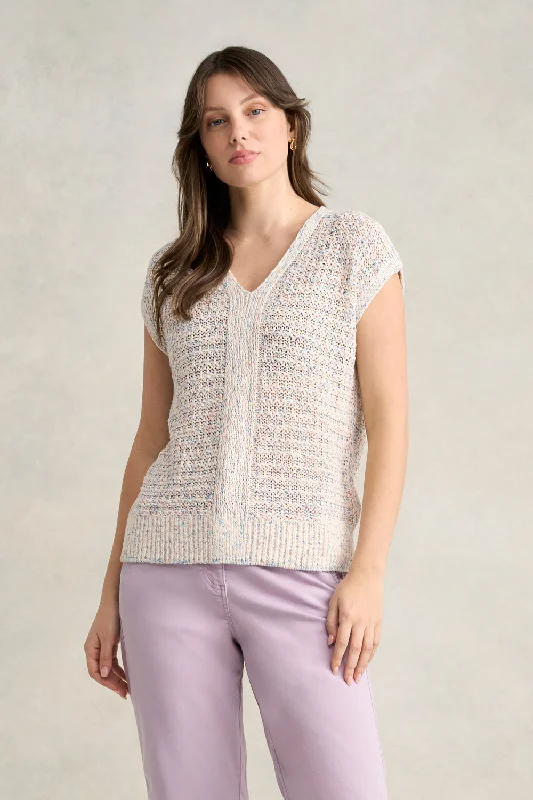 Tape Yarn Knit Top - Cream Multi Fleck Relaxed Women's Beachy Relaxed Women's Beachy Tape Yarn Knit Top - Cream Multi Fleck Relaxed Women's Beachy Relaxed Women's Beachy