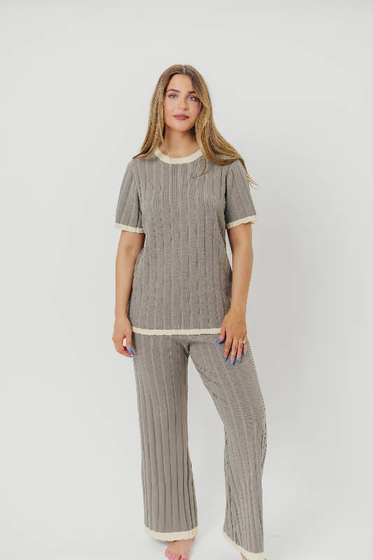 Adele Ribbed Knit Top and Pants Set in Dusty Olive Sharp Women's Italian Sharp Women's Italian Adele Ribbed Knit Top and Pants Set in Dusty Olive Sharp Women's Italian Sharp Women's Italian