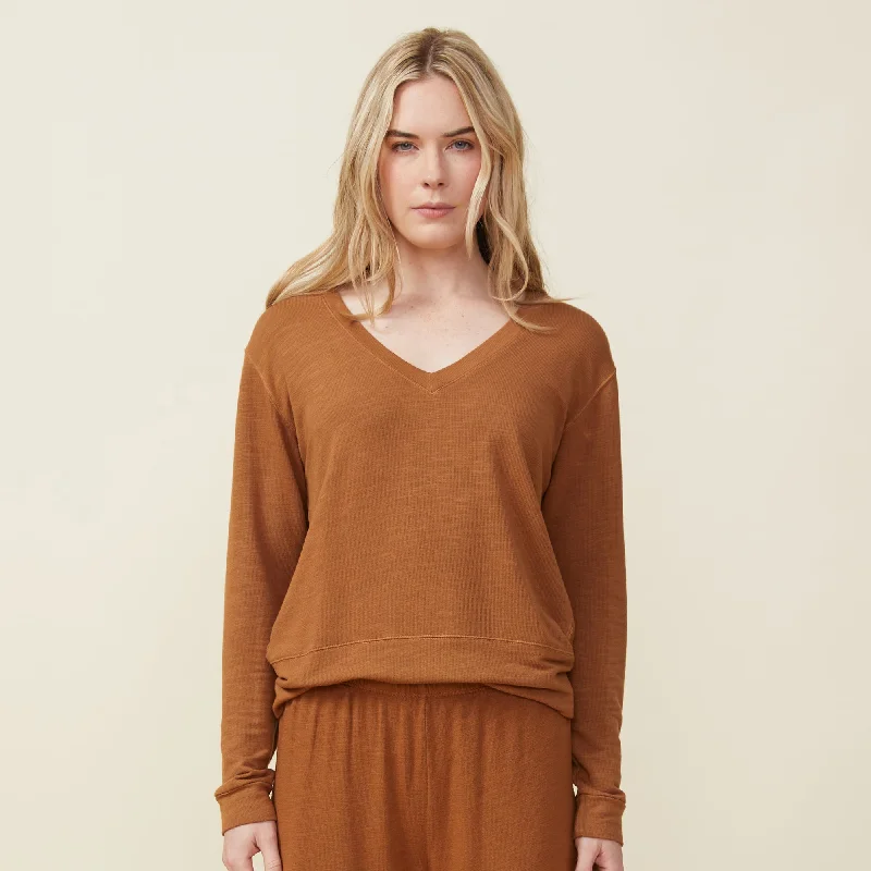 Supersoft Long Sleeve V Neck Athletic Women's  Athletic Women's 