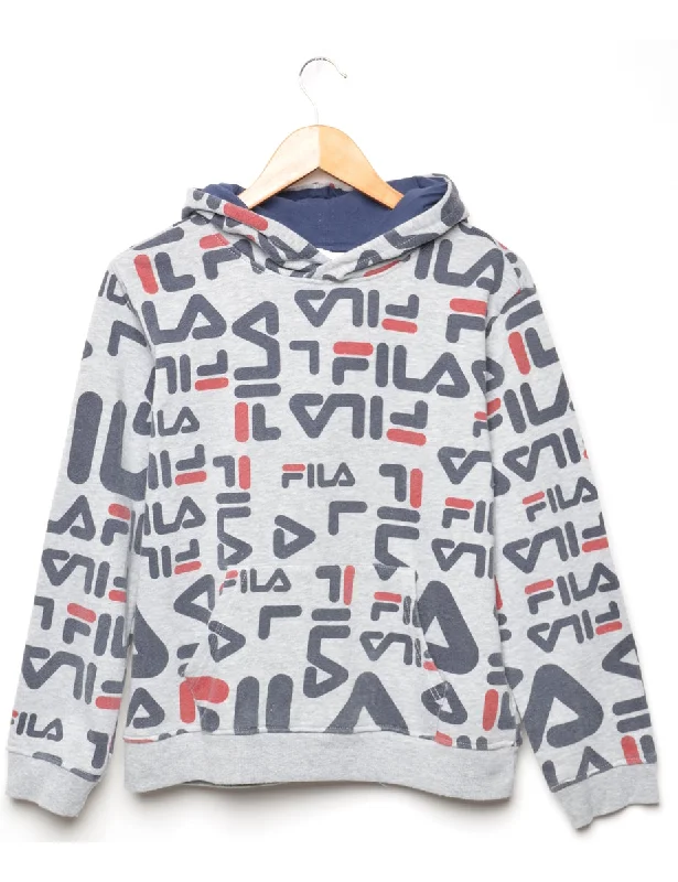 Fila Printed Hoodie - M Casual Women's Loose - fitting Casual Women's Loose - fitting