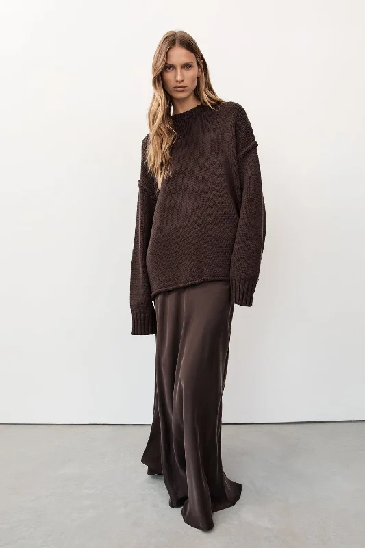 ROY CHOC LONGLINE KNIT JUMPER Minimalist Women's Casual Minimalist Women's Casual