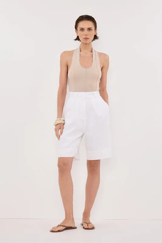 LISS STONE HALTER KNIT TOP Cashmere Cashmere