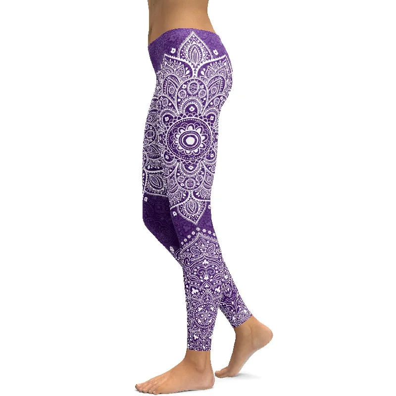 Purple Mandala Leggings Refined Women's Hand - crafted Refined Women's Hand - crafted Purple Mandala Leggings Refined Women's Hand - crafted Refined Women's Hand - crafted