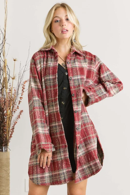PARKER BUTTON DOWN FLANNEL SHACKET Monochromatic All - in - one Monochromatic All - in - one