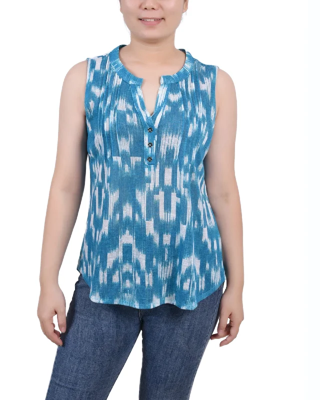 Sleeveless Slub Knit Y Neck Top Practical Women's Quick - dry Practical Women's Quick - dry
