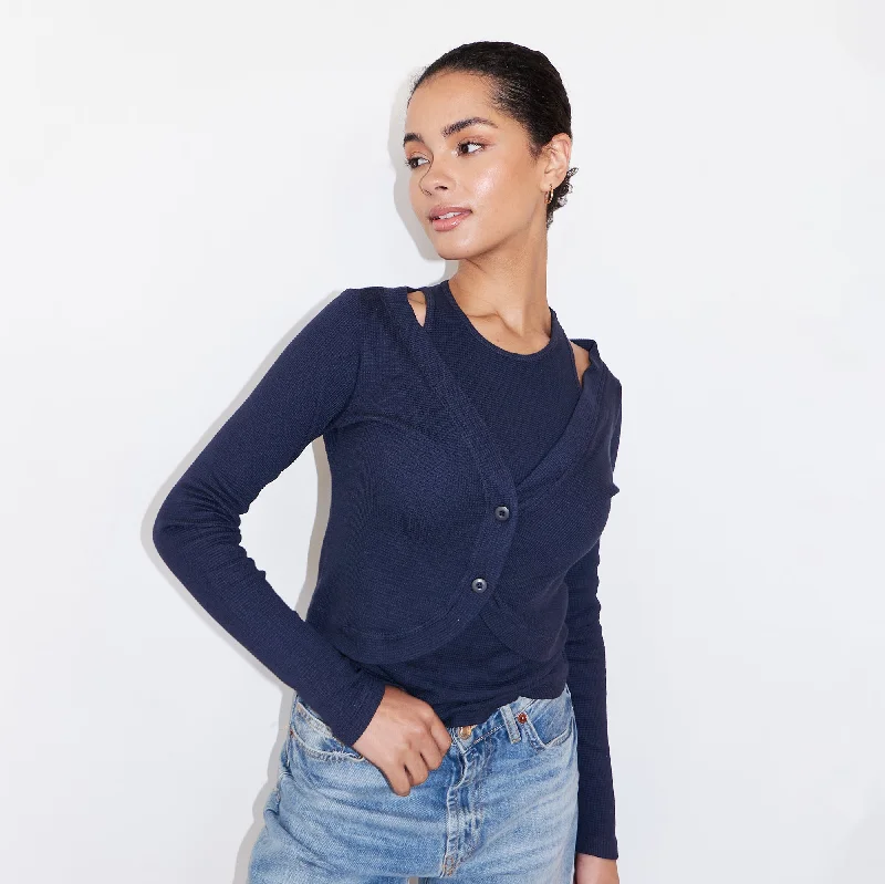 Baby Thermal Double Layer Cardi Top Polished Women's Silk Polished Women's Silk