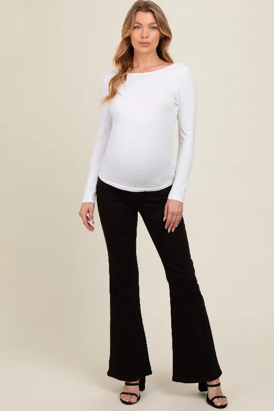 Black Flare Leg Maternity Jeans Elegant Women's  Elegant Women's 