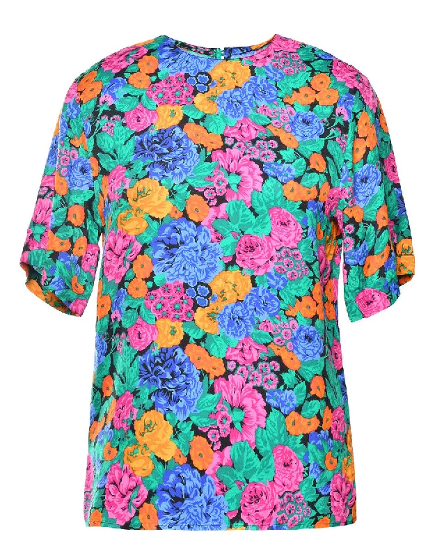 Floral Printed Top - M Refined Women's Classic  Refined Women's Classic 