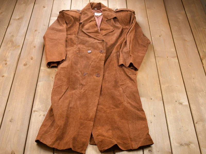 Vintage 1990s Avon Suede Leather Full Length Jacket Gym Gym