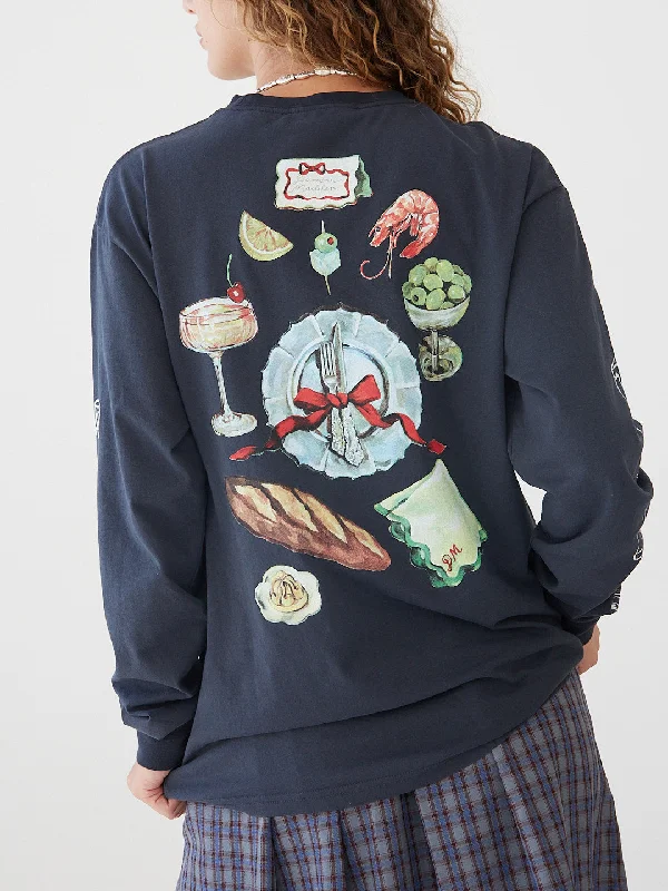 Dinner Party Long Sleeve Tee - Dinner Party Relaxed Women's Beachy Relaxed Women's Beachy Dinner Party Long Sleeve Tee - Dinner Party Relaxed Women's Beachy Relaxed Women's Beachy