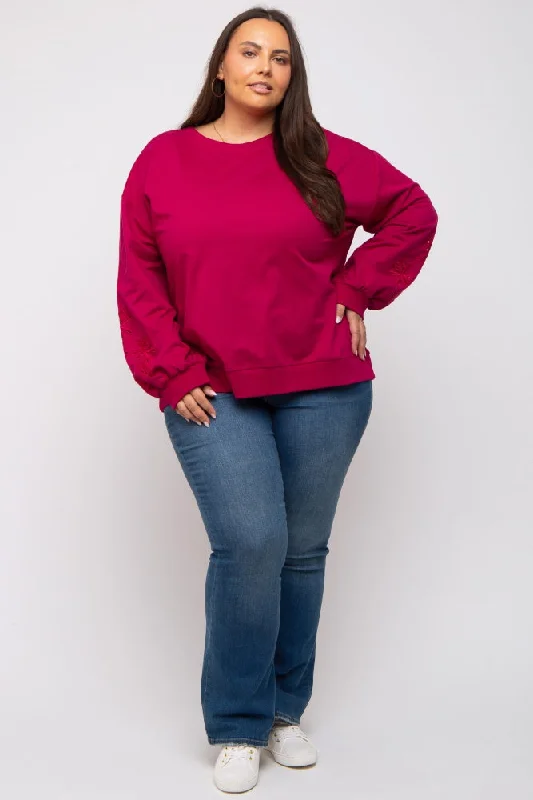 Magenta Embroidered Long Sleeve Plus Top Confident Women's High - fashion Confident Women's High - fashion Magenta Embroidered Long Sleeve Plus Top Confident Women's High - fashion Confident Women's High - fashion