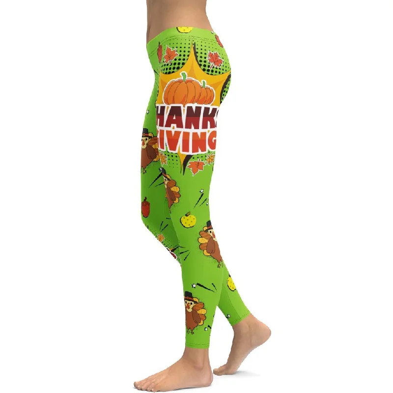 Pop Art Thanksgiving Leggings Refined Women's Classic  Refined Women's Classic 
