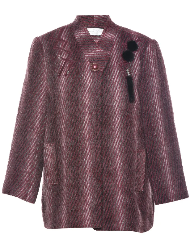 Single Breasted Wool Coat - M Classic Women's Pin - striped Classic Women's Pin - striped Single Breasted Wool Coat - M Classic Women's Pin - striped Classic Women's Pin - striped