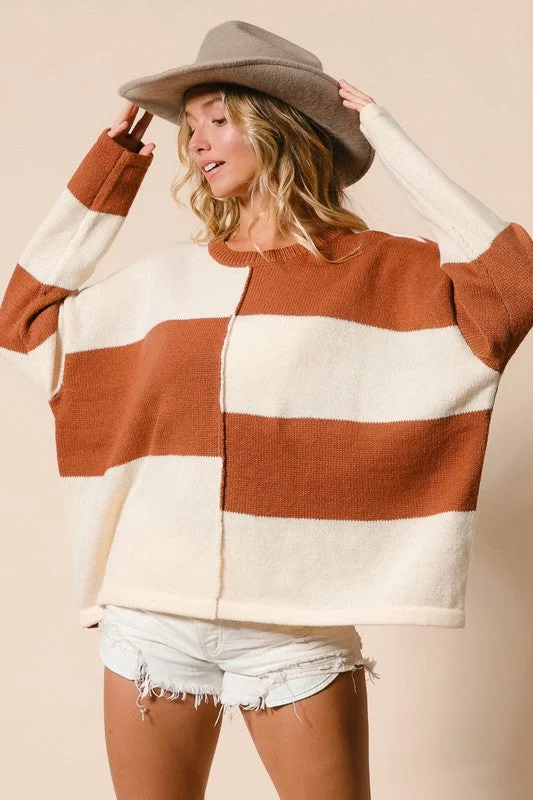 JULIA COLOR BLOCK KNIT TOP S-XL Confident Women's Power Confident Women's Power