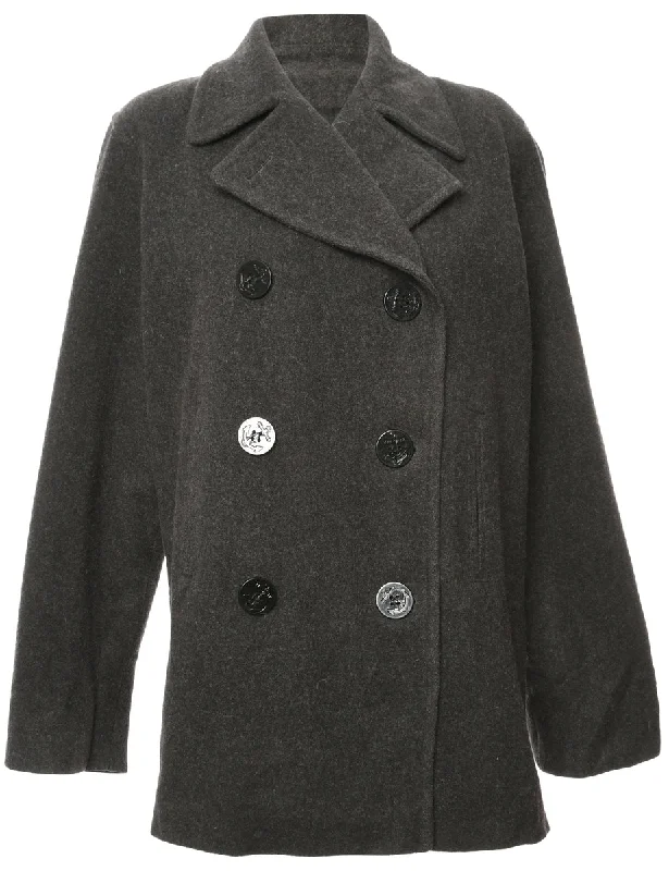 Double Breasted Grey Peacoat - L British Gentlewoman Style British Gentlewoman Style Double Breasted Grey Peacoat - L British Gentlewoman Style British Gentlewoman Style
