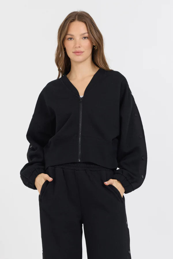 Vintage Havana Fleece Snap Sleeve Zip Up Edgy Women's Punk Edgy Women's Punk
