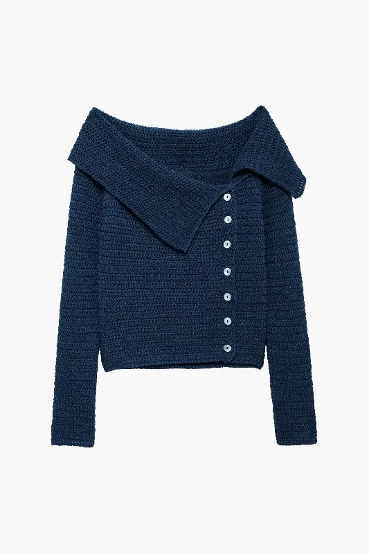Knitted Button Asymmetrical Long-Sleeve Top Refined Women's Hand - crafted Refined Women's Hand - crafted Knitted Button Asymmetrical Long-Sleeve Top Refined Women's Hand - crafted Refined Women's Hand - crafted