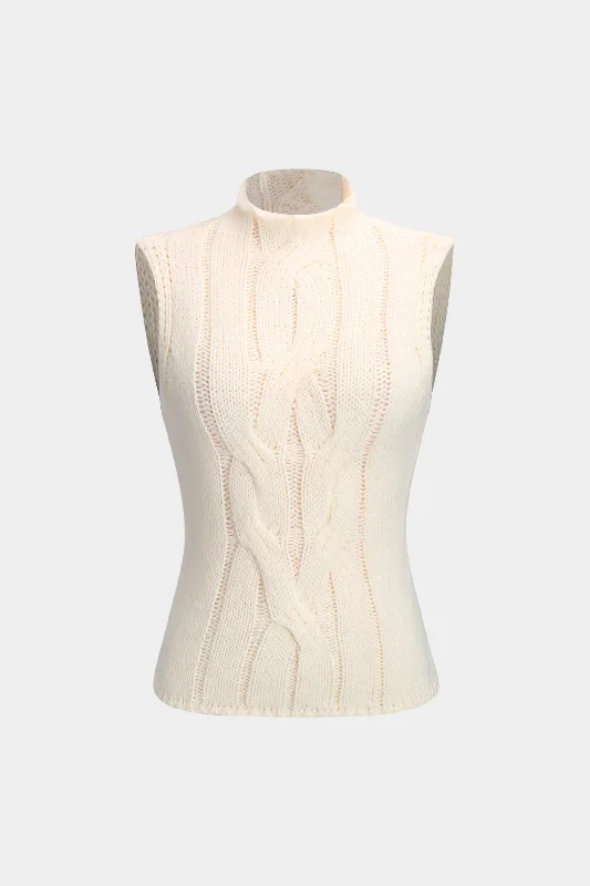 Knit Mock Neck Tank Top European European