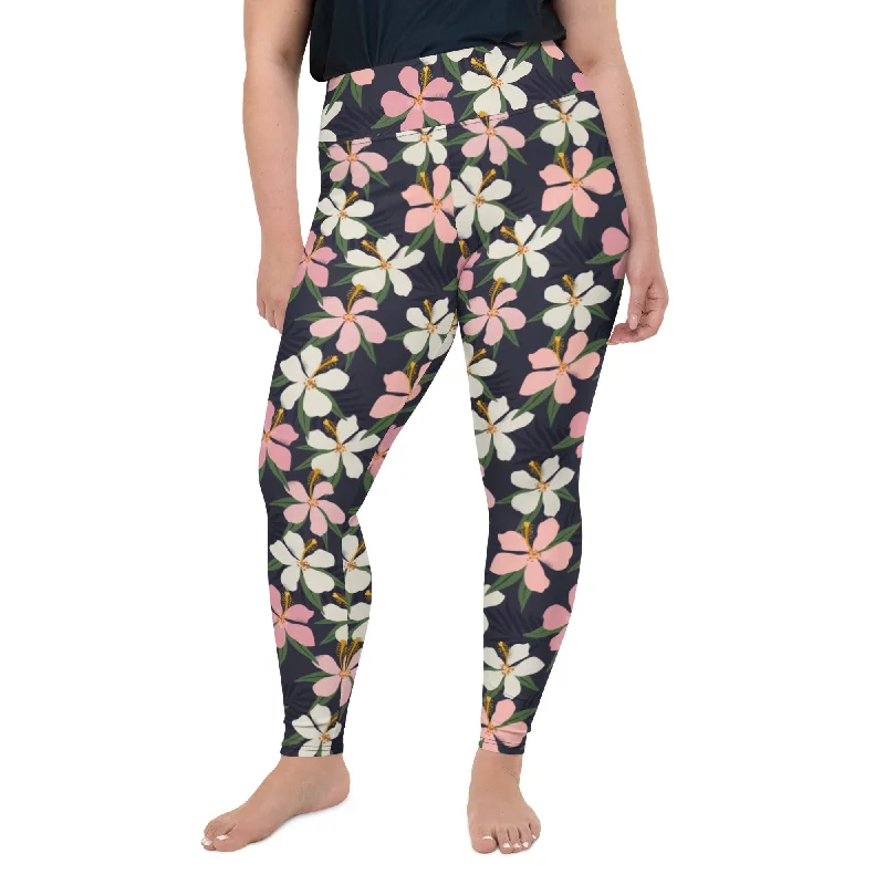 Floral Artwork Plus Size Leggings Gym Gym