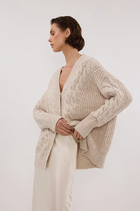 MARA CHALK CABLE KNIT CARDIGAN Vintage Women's 1970S  Vintage Women's 1970S 