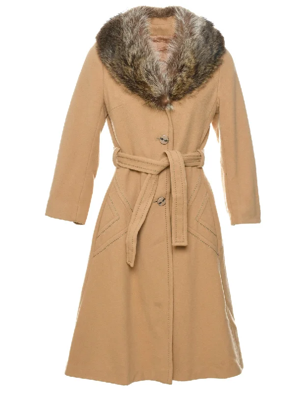 Light Brown Wool Coat - M Minimalist Women's Casual Minimalist Women's Casual