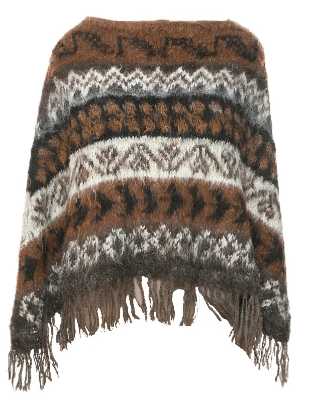 Brown Cape - M Trendy Women's Oversized Trendy Women's Oversized