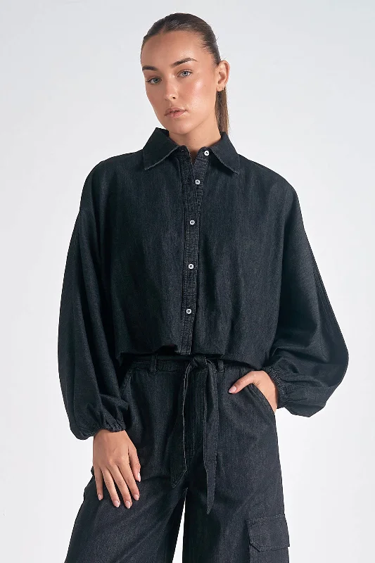 Elan Bubble Button Down Shirt Stylish Women's Tropical  Stylish Women's Tropical 