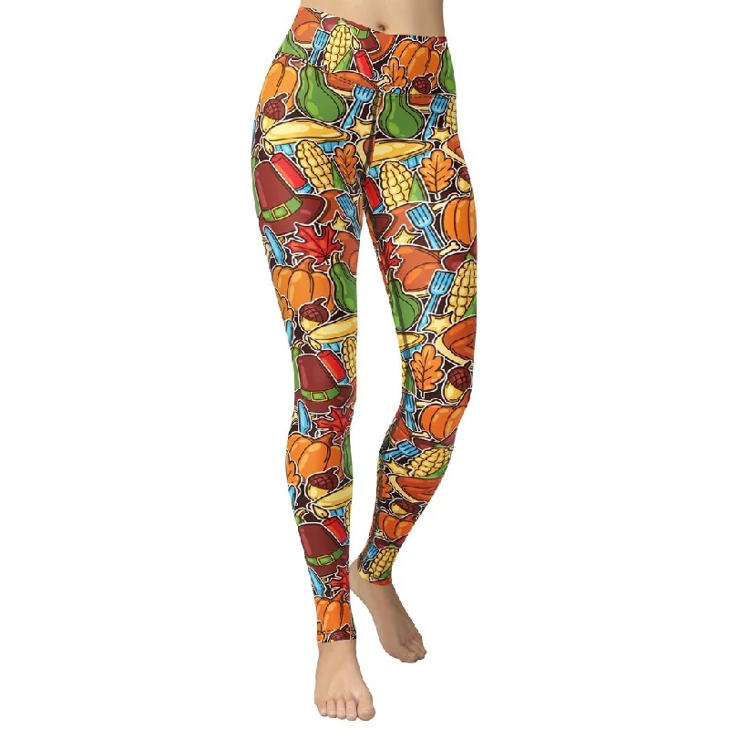 Thanksgiving Celebration Yoga Leggings Business Business